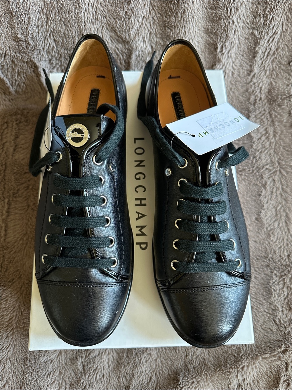 Longchamp Le Pliage Leather Sneakers